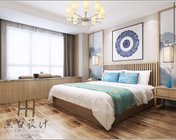新中式卧室 max2012 64位 带灯光材质贴图