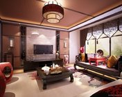 喜气洋洋的新中式客厅 max2014 带贴图+效果图