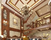 古典美式风格别墅挑空客厅+餐厅 max2012 带贴图+效果图