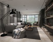 现代工业风格客厅 max2011 内含灯光材质贴图+效果图