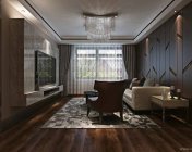 现代咖色客餐厅 max2012 带贴图+效果图