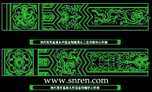古代梁 柱 盒子上的纹饰和花纹图块集