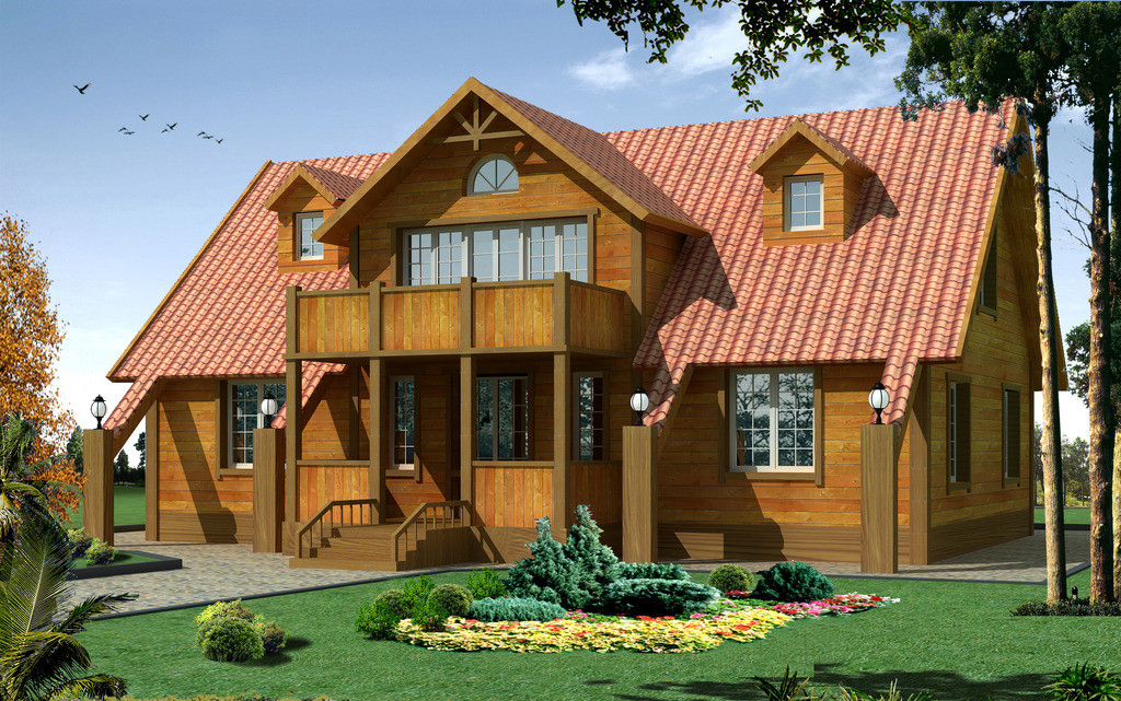 木结构别墅木屋设计案例效果图